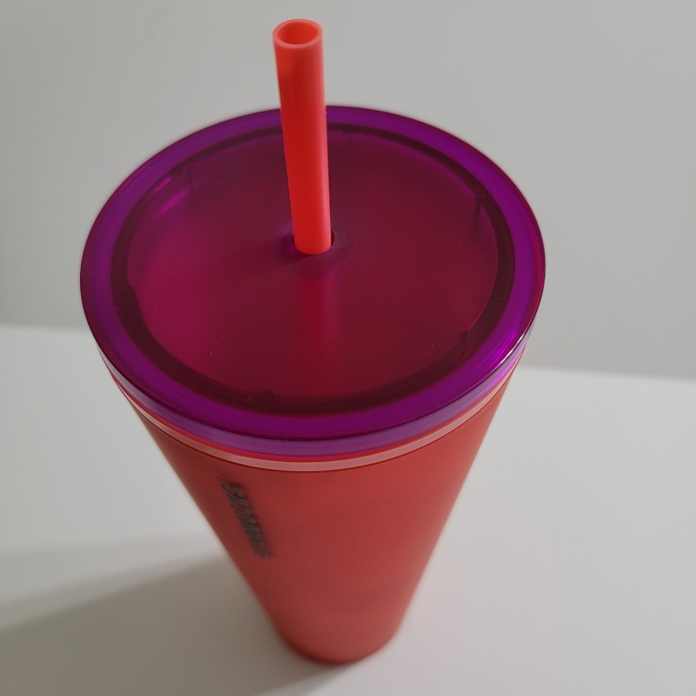 Starbucks | Red Floral Soft Touch Venti Cold Cup Tumbler 24oz Spring 2022 - Picture 2 of 3